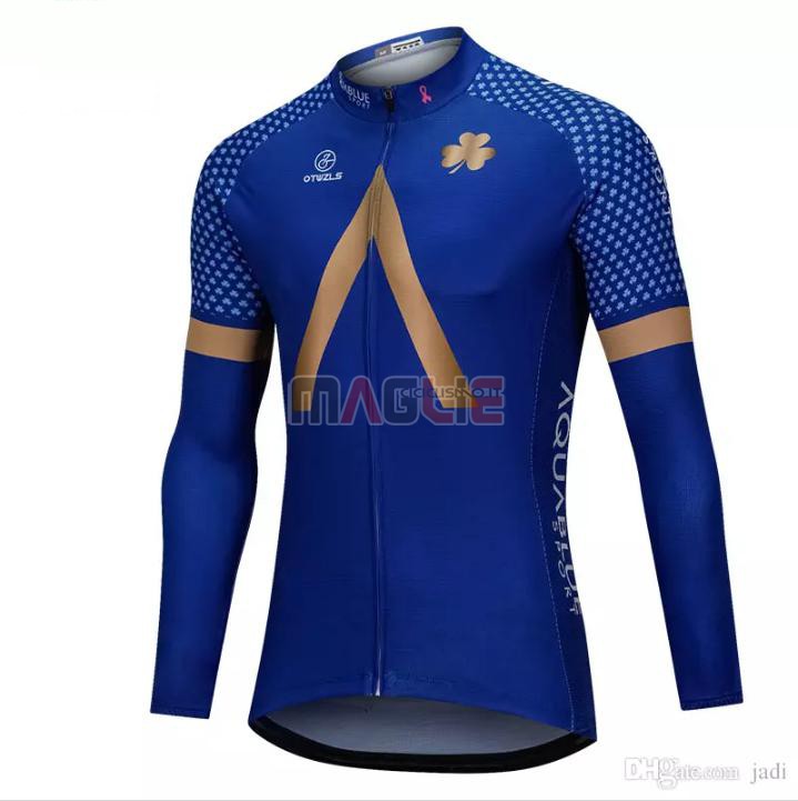 Maglia Aqua Blue Sport Manica Lunga 2018 Blu